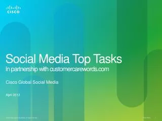 Social Media Top Tasks In partnership with customercarewords