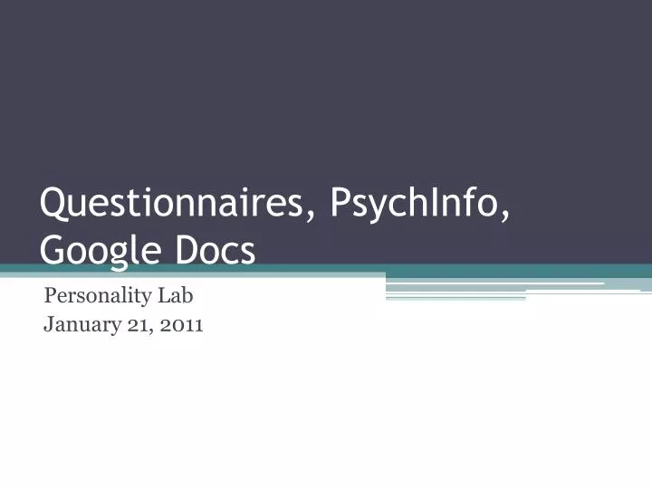 questionnaires psychinfo google docs