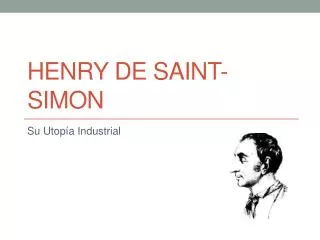 henry de saint simon