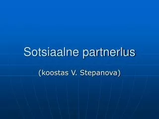 Sotsiaalne partnerlus