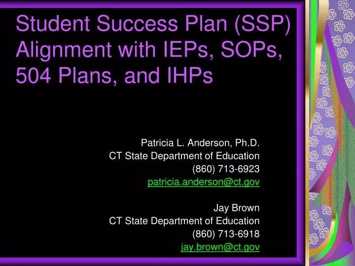 student success plan ssp alignment with ieps sops 504 plans and ihps
