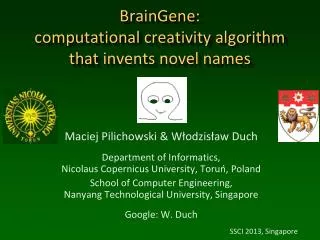 BrainGene : computational creativity algorithm that invents novel names