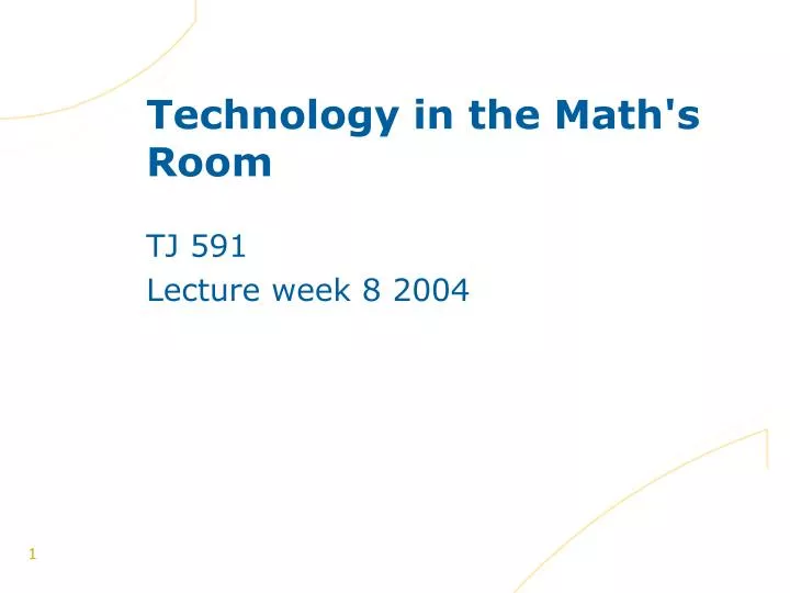 technology in the math s room