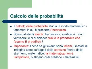 calcolo delle probabilit