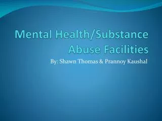 Mental Health/Substance Abuse Facilities