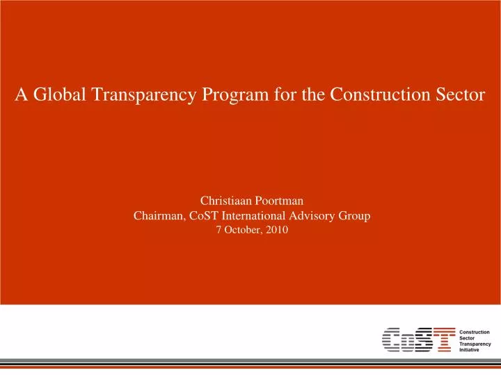 a global transparency program for the construction sector