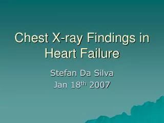 Chest X-ray Findings in Heart Failure