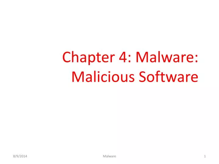 chapter 4 malware malicious software