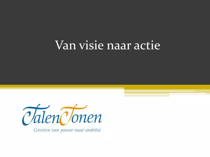 van visie naar actie