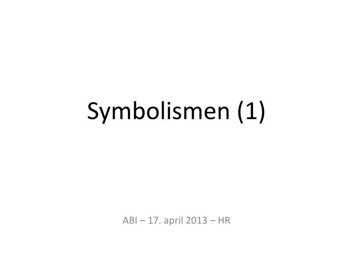 symbolismen 1