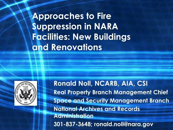approaches to fire suppression in nara facilities new buildings and renovations