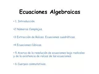 ecuaciones algebraicas
