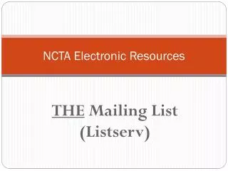 NCTA Electronic Resources