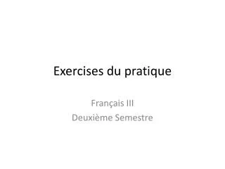 exercises du pratique