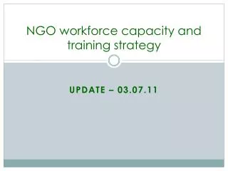 NGO workforce capacity and training strategy