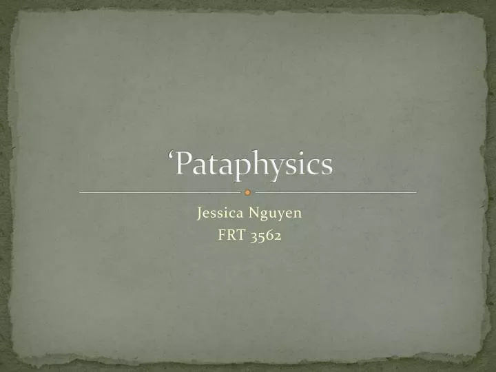 pataphysics