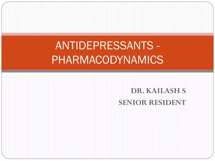 antidepressants pharmacodynamics