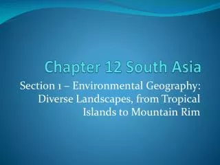 Chapter 12 South Asia