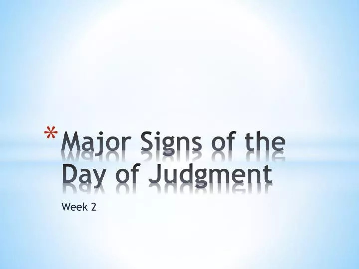 major signs of the day of judgment