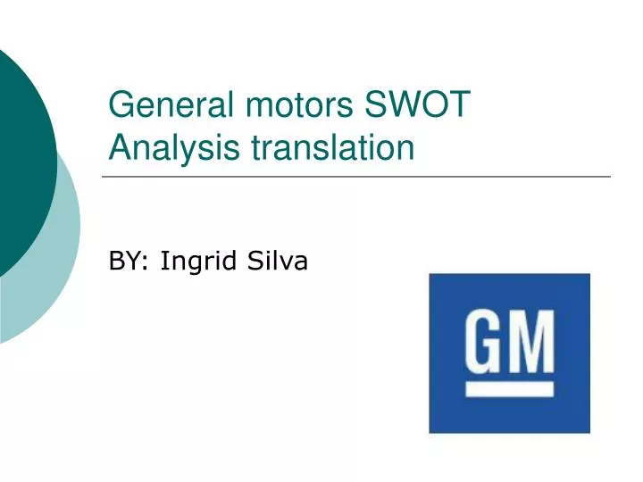 general motors swot analysis translation