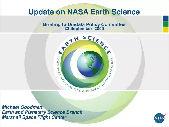 update on nasa earth science briefing to unidata policy committee 22 september 2005