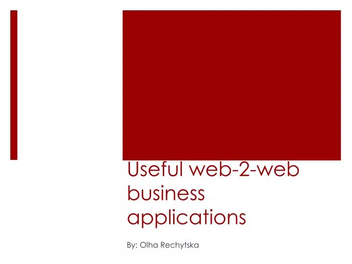 useful web 2 web business applications