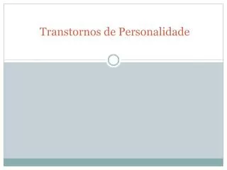 transtornos de personalidade