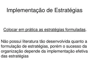 implementa o de estrat gias