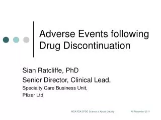 Adverse Events following Drug Discontinuation