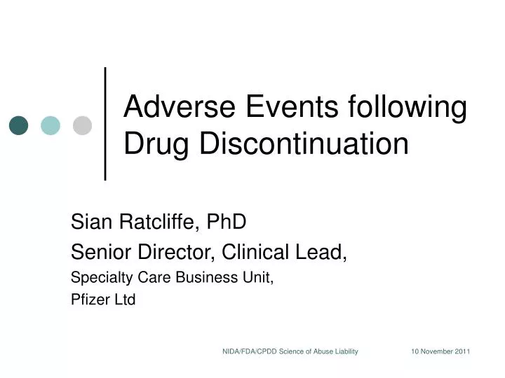adverse events following drug discontinuation