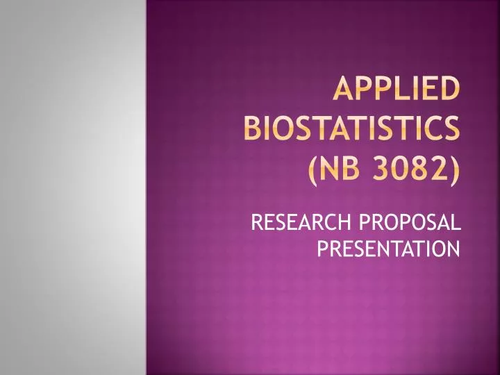 applied biostatistics nb 3082
