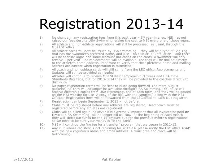 registration 2013 14