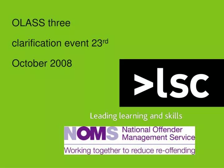 olass three clarification event 23 rd october 2008