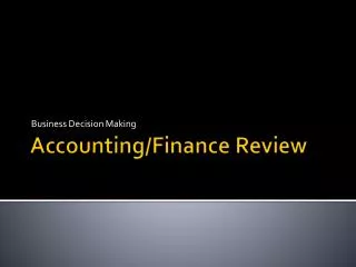 Accounting/Finance Review