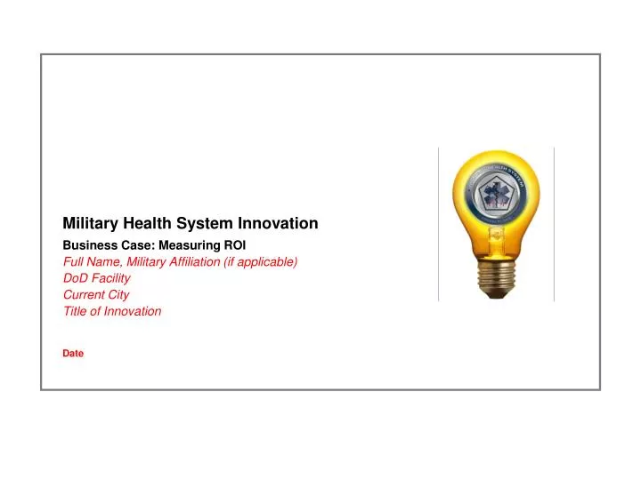 military health system innovation