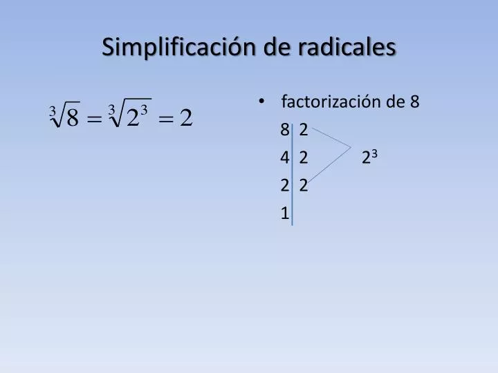 simplificaci n de radicales