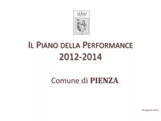 il piano della performance 2012 2014