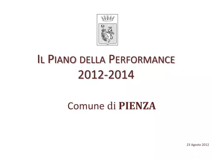 il piano della performance 2012 2014