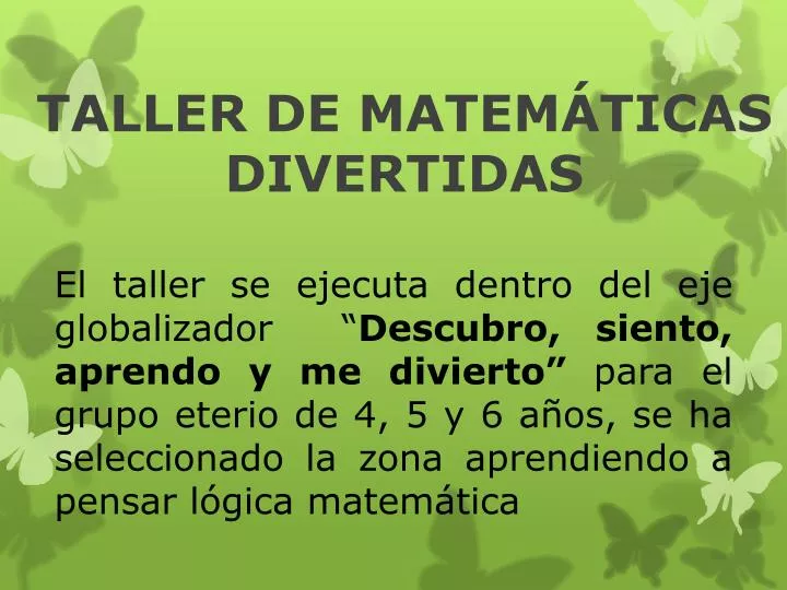 taller de matem ticas divertidas