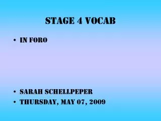 stage 4 vocab