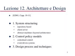 Lezione 12. Architetture e Design