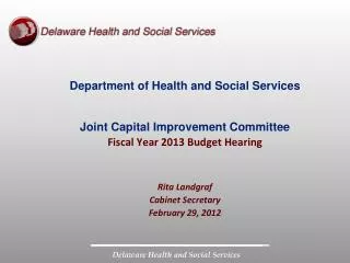 Department of Health and Social Services Joint Capital Improvement Committee