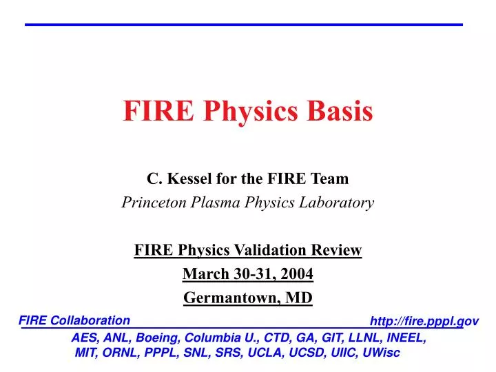 fire physics basis