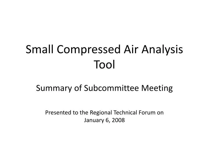 small compressed air analysis tool