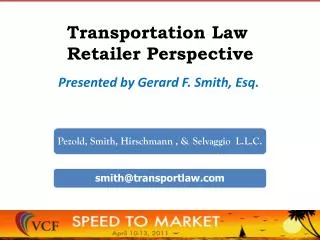 Transportation Law Retailer Perspective