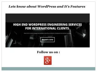 Lets Know About WordPress And Its Features