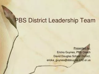 PBS District Leadership Team