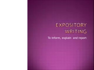 Expository writing