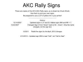 AKC Rally Signs