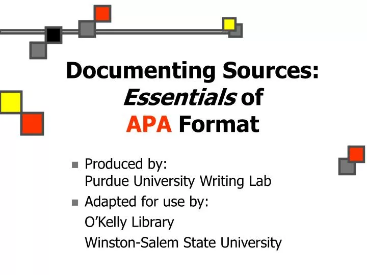 documenting sources essentials of apa format